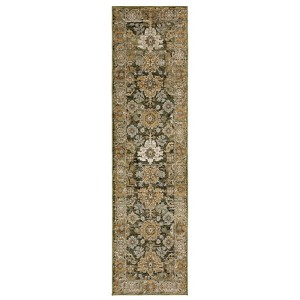 Oriental Weavers Andorra 2417B Green/ Gold Indoor Area Rug - 2'3" x 8' - 1 of 4