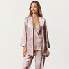 Anna-Kaci Lounge Women's 3-Piece Set Satin Baroque Print Pajama Cami with Matching Robe and Relaxed Straight-Leg Pants - 2 of 4