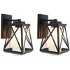 Braith 7" Outdoor Wall Sconce (Set of 2) - PLT7010 - Black - Safavieh - 2 of 4