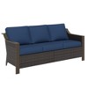 UPTION Premium Outdoor Patio Rattan Three-person Sofa - 2 of 4