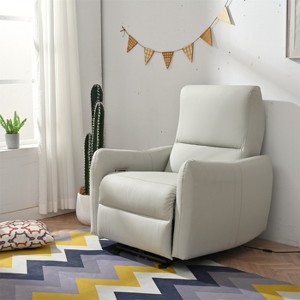 GDFStudio Hyacinth Modern Rubberwood Upholstered Zero Wall Power Recliner with Charging Ports - 1 of 4