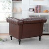 38.98"W PU Leather 1-Seater Sofa with High-Density Cushion, Easy-to-Clean Surface and Birch Wood Legs - 4 of 4
