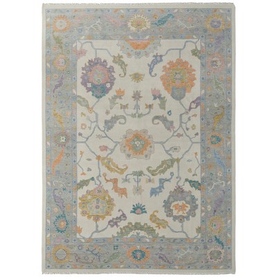 Karina Transitional Floral & Botanical Ivory/Orange/Blue Area Rug