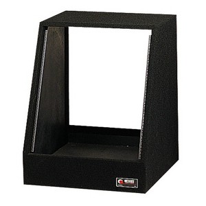Odyssey 12 Vertical Space 12U Angled Face Open Back Carpeted Exterior Studio Equipment Storage Slant Rack with Rubber Feet, Black - 1 of 4