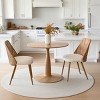 Modern Round Dining Table, Small Space Kitchen Table, Mid-Century Pedestal Base Table for Kitchen or Dining Room-Tanpinhause - 2 of 4