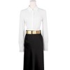 INSPIRE CHIC Women's Metal Elastic Fashion Fish Scale Wide Waist Belt for Dresses 1Pcs - 4 of 4
