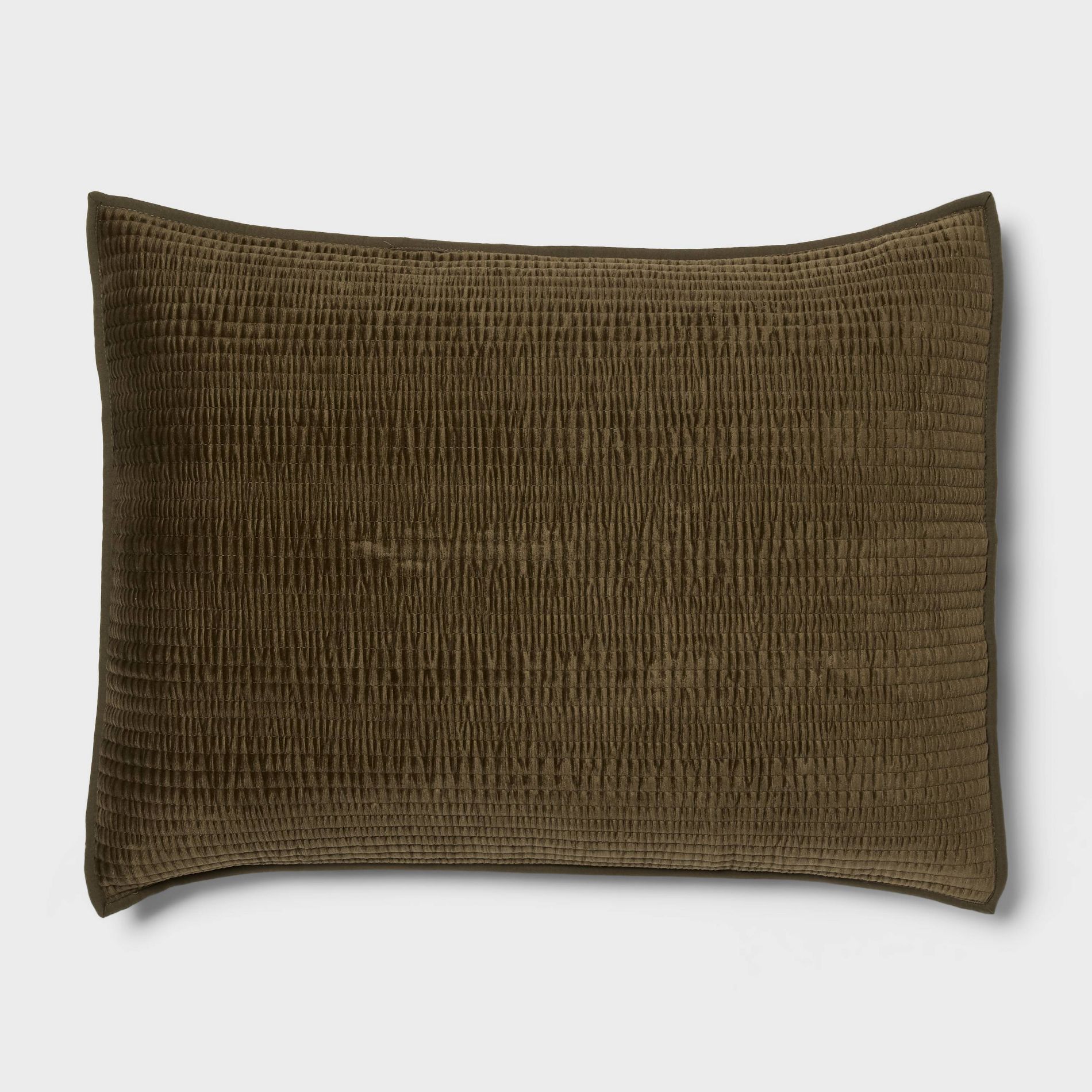 King Ruched Velvet Quilt Sham Green - Threshold™