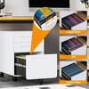 Munora 3-Drawer Metal Filing Cabinet - Lockable Mobile Storage for Legal/Letter/A4/F4, 330LBS Capacity, Fully Assembled Except Wheels (White) - 4 of 4