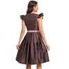 Womens Dress Costumes for Traditional Carnival Halloween Cap Sleeve Jacquard Button Front 2 Piece Dress - 4 of 4