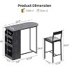 Bar Table and Chairs for 2, Dining Room Table with Double Tier Wine Rack and Glasses Hanging - 2 of 4
