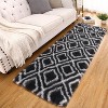 Soft Shaggy Diamond Runner Rug, Non-Slip Plush Carpet for Bedroom, Kids' Room & Living Room, Machine-Washable Fluffy Floor Mat - 3 of 4