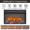 SEVOBAL Indoor Fireplaces 26 Inch Electric Fireplace Insert, Ultra Thin Heater with Log Set Overheating Protection, Black, 27.2"*4.9"*17.4" - 4 of 4