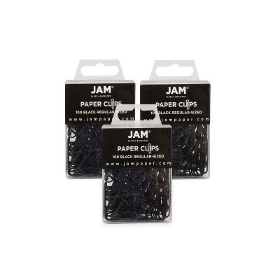 JAM Paper Colored Standard Paper Clips Small 1 Inch Black Paperclips 2183750B