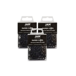 JAM Paper Colored Standard Paper Clips Small 1 Inch Black Paperclips 2183750B - 1 of 3