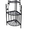 21" Corner Plant Stand - Black - Oakland Living: 4-Tier Steel, Weather-Resistant - 4 of 4