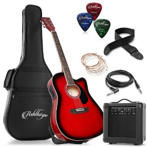 Ashthorpe Thinline Cutaway Acoustic Electric Guitar with 10-Watt Amp, Gig Bag, and Accessories - 1 of 4