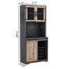 Farmhouse Kitchen Cabinets With Sliding Barn Door, Bar Cabinet with Warp-Resistant Premium Particle Board, Coffee Bar Cabinet-Cuddlewood - 4 of 4