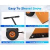 Snow Shovel with Wheels for Driveway,20" Wide Adjustable Snow Pusher with 5-Position Angle&Height Handle,Snow Removal Tool for Sidewalks,Yards&Patios - 3 of 4