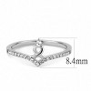 Slickblue Women's Polished Stainless Steel Ring with Clear CZ - Elegant and Timeless Jewelry, Size 5-10 - 3 of 4