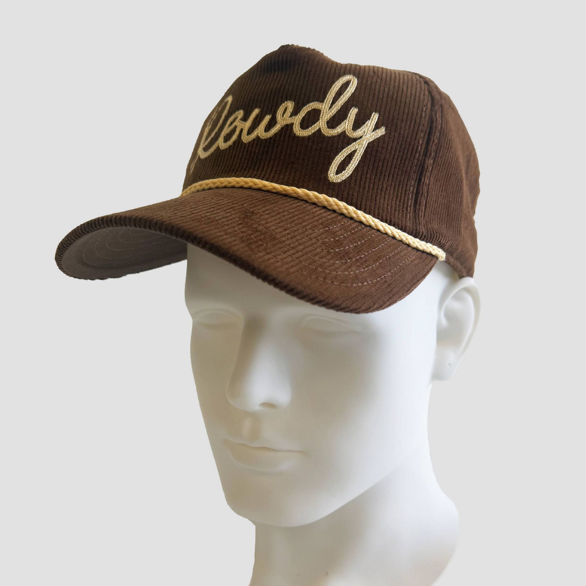 Mighty Fine Brown Cord Baseball Hat -Brown