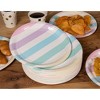 Blue Panda 80-Count Disposable Paper Plates Party Supplies Multi-Colored Pastel Stripes Design, 9"x9" - 2 of 4