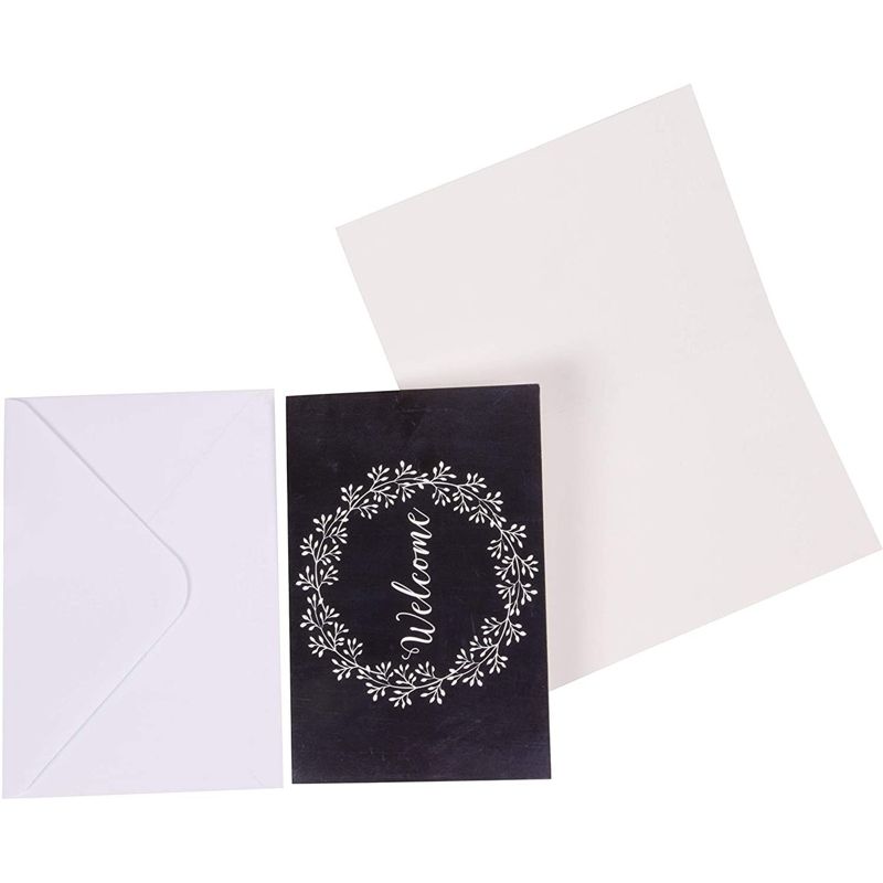 Paper Junkie 48 Pack Bulk Welcome Note Cards with Envelopes for Guests, Employees, Business, Floral Design, Blank Interior 4x6 In, 5 of 6