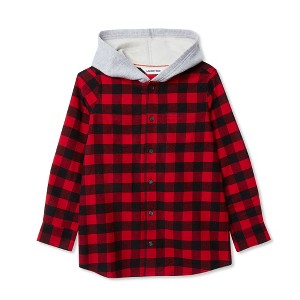Lands' End Kids Long Sleeve Hoodie Flannel Shirt - 1 of 3