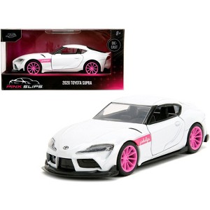 2020 Toyota Supra White Metallic with Pink Wheels "Pink Slips" Series 1/32 Diecast Model Car by Jada - 1 of 4