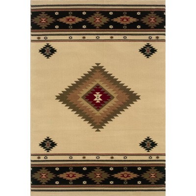 Oriental Weavers Hudson 3'10" x 5'5" Machine Woven Rug in Beige