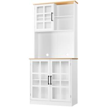 Yaheetech Kitchen Pantry Storage Kitchen Buffet with 3 Cabinets, White
