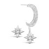 SHINE by Sterling Forever Asymmetric CZ Burst & Crescent Drop Studs - 2 of 2