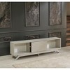 Vynxaria Mid Century Modern TV Stand, 67" Unit with 2 Sliding Door Cabinets and 2 Shelves, Grey Finish - 3 of 4