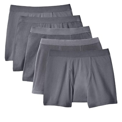 Fruit of the Loom Men's Exposed Waistband Knit Boxer (5 Pack), Assorted,  Large at  Men's Clothing store