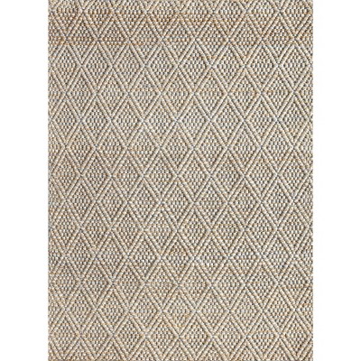 Gray and Beige Diamond Wool 5' x 7' Area Rug