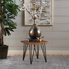 Vynxaria Patio Coffee Tables - Rustic Industrial Wood and Metal Accent Table - 4 of 4