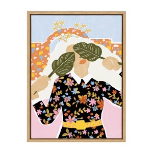 18" x 24" Sylvie I Can't See You by Alja Horvat Wall Canvas - Kate & Laurel: Modern Botanical Art, Framed - 1 of 4