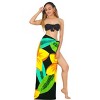 LA LEELA Women's Summer Bikini Wraps Beach Wrap Swimwear Sarong Cover up Skirt Bathing suit Swimsuit Pareo for Women One Size Black, Floral - 2 of 4