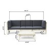 GDFStudio Keith Outdoor Acacia Wood 3 Seater Sofa and Coffee Table Set with Cushions - 3 of 4