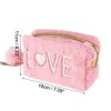 Unique Bargains Women's Portable Sequin Heart LOVE Makeup Bag Pink 1 Pc - 3 of 3