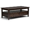 PAGED Vintage Style 2-Tier Wooden Coffee Table with Storage Shelf & Drawers,Mid-Century Cocktail Table Center Table for Living Room - 3 of 4