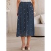 INSPIRE CHIC Women's Vintage Polka Dots Casual Pleated Elastic Waist Midi A-Line Skirts - 3 of 4