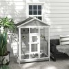 PawHut 64.5" Wooden Bird Cage Aviary, Flight Cage with 4 Perches, Nest and Slide-Out Tray for Indoor/Outdoor, Gray - 2 of 4