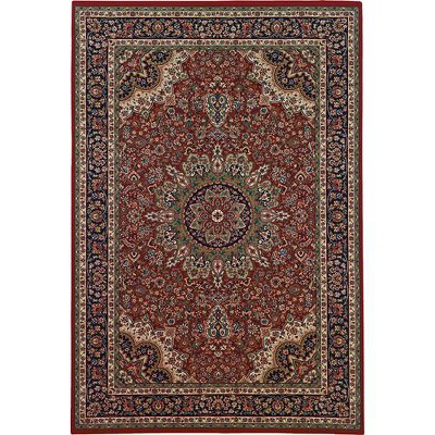 Ariana Red and Blue Hand-knotted Oriental Synthetic Rug, 4' x 6'