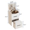 YONWAY 3 in 1 Vanity Desk with Plip Top Mirror, 3 Drawers & Cushion Stool Vanity Table Set, for Bedroom - 3 of 4