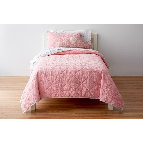 Saturday Park Reversible Solid Quilt Full Queen Pink Target