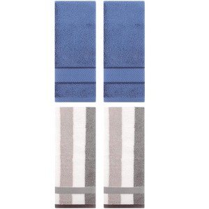 REGALWOVEN 4 Pcs Cotton Soft Comfortable Absorbent Striped Hand Towel - 1 of 4