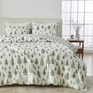 Winter-Printed Reversible Comforter and Sham Set - Great Bay Home - 1 of 4