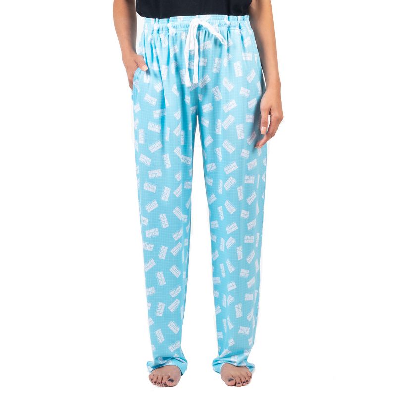 The Office Blue AOP Dunder Mifflin Women's Sleep Pajama Pants, 1 of 5