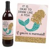 Big Dot of Happiness Let's Be Mermaids - Baby Shower or Birthday Party Decorations for Women and Men - Wine Bottle Label Stickers - Set of 4 - 3 of 4