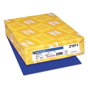Astrobrights Color Cardstock, 65 lb Cover Weight, 8.5 x 11, Blast-Off Blue, 250/Pack - 1 of 4